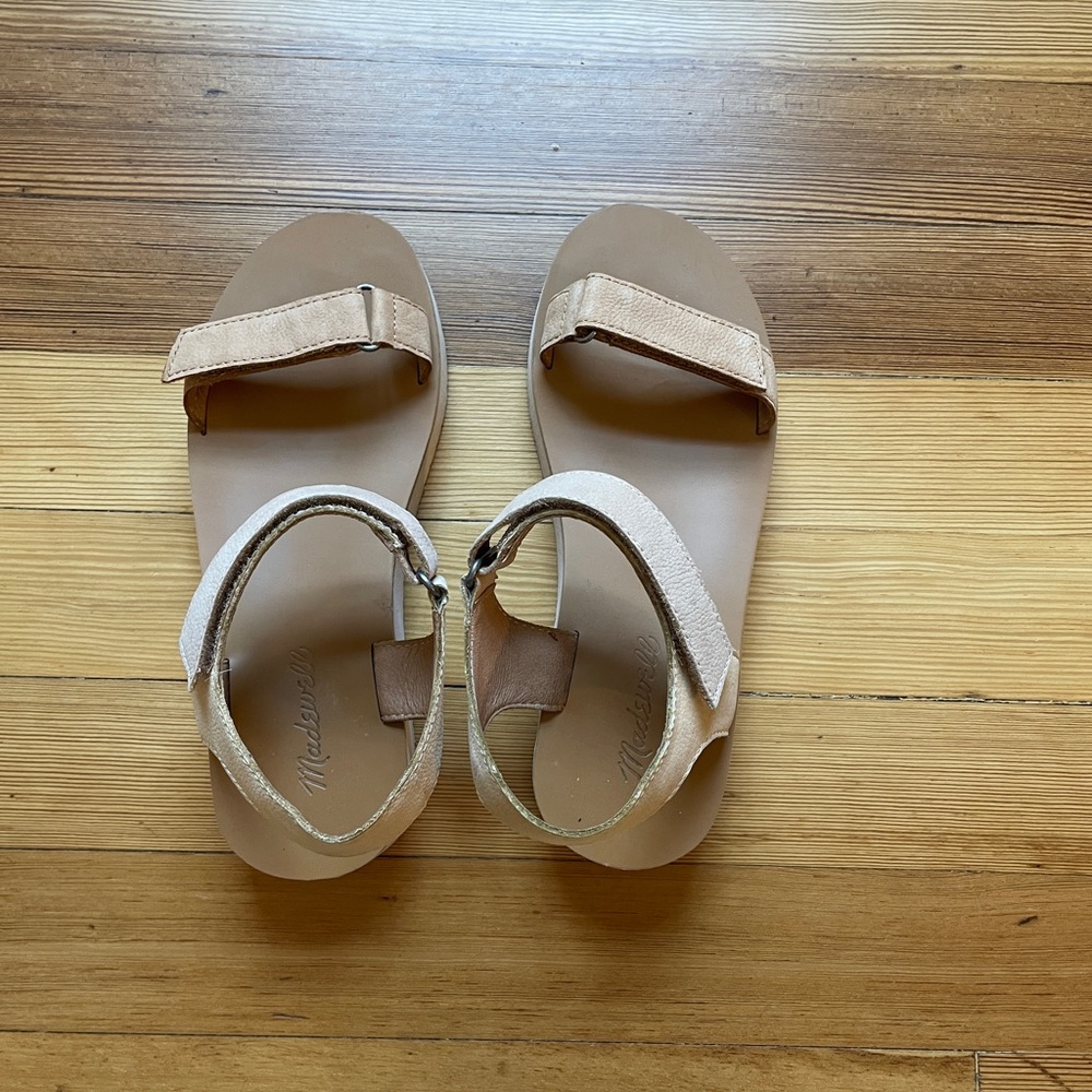 Madewell Tan Platform Velcro Sandals - Picture 2 of 6